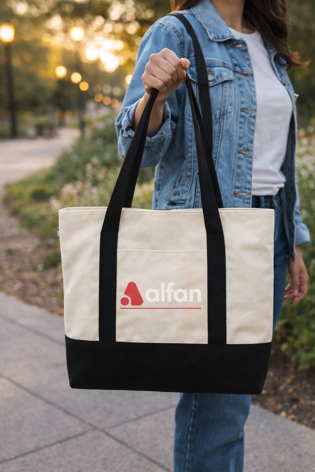 Event merchandise including custom tote bags